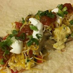 A picture of Mushroom & Bell Pepper Breakfast Burritos.