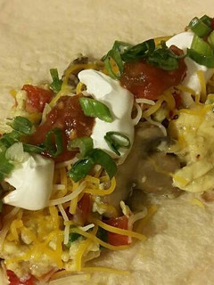 A picture of Mushroom & Bell Pepper Breakfast Burritos.