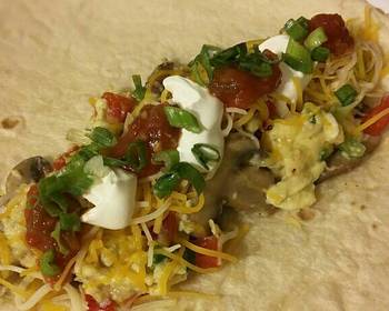 The New Way Cooking Recipe Mushroom  Bell Pepper Breakfast Burritos Delicious Perfect