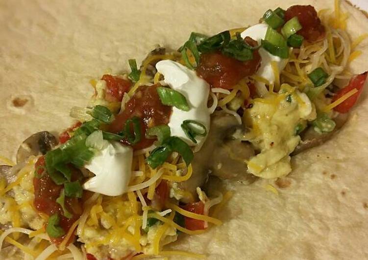 Recipe of Award-winning Mushroom &amp; Bell Pepper Breakfast Burritos