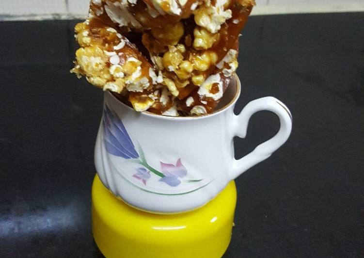 Caramel popcorn bars