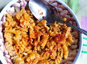 Foto resep Macaroni telur boncabe tanpa bumbu serbuk balado dll