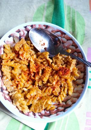 Foto resep Macaroni telur boncabe tanpa bumbu serbuk balado dll