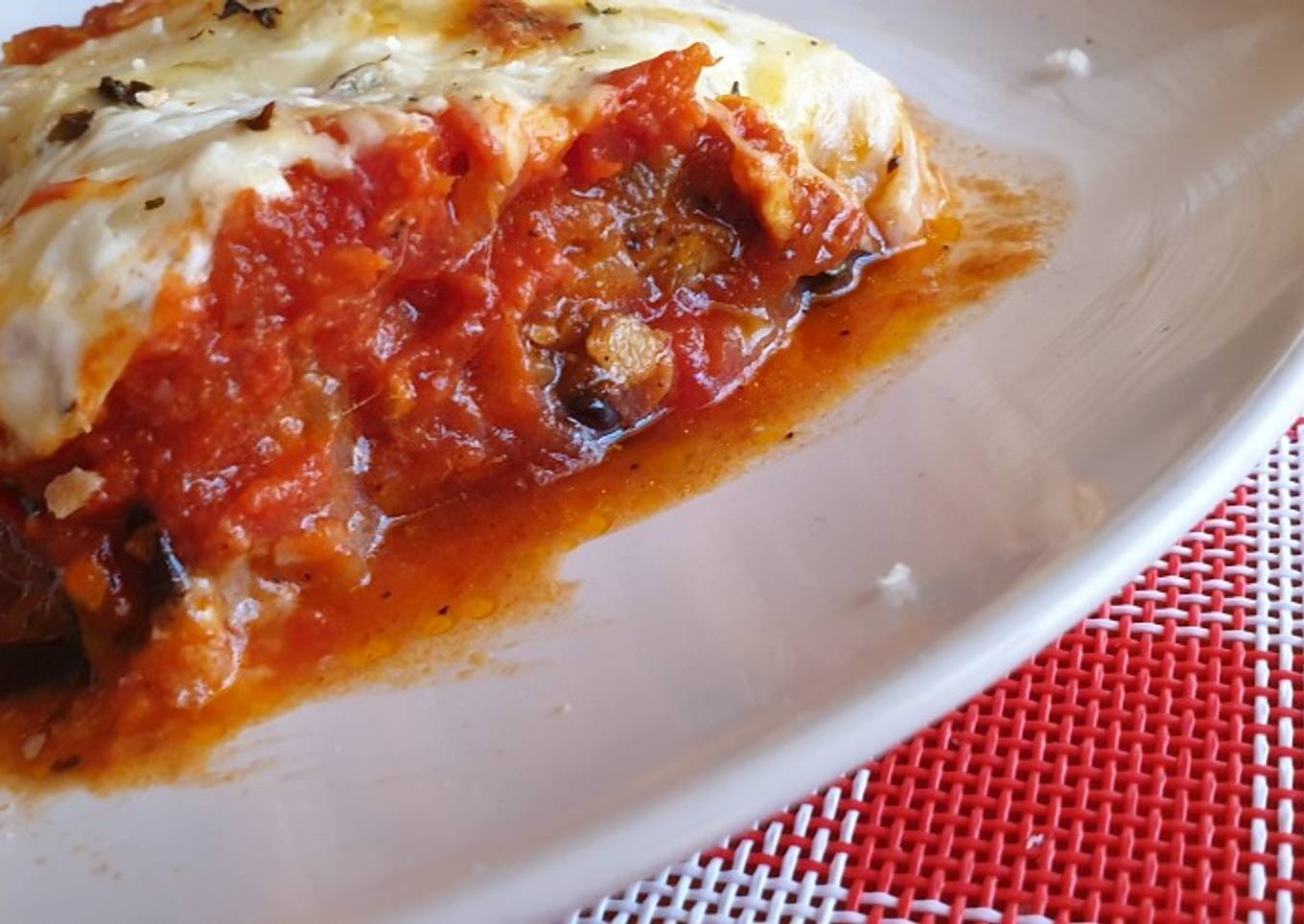 Calabacín y berenjena a la parmesana con queso de cabra