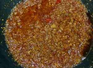 Hình của món Sa tế tôm.