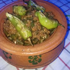 A picture of Beef mince okra handi.