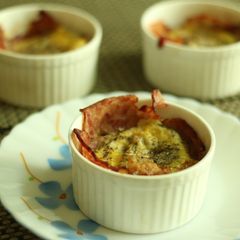 A picture of Bacon and egg cups.