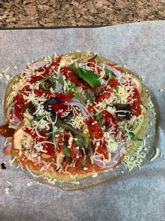 Una foto de Pizza con masa de brócoli