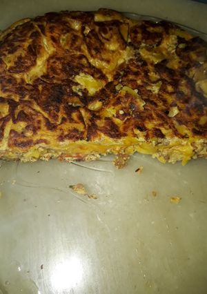 Una foto de Tortilla con los fideos con Tuco de ayer 🤗