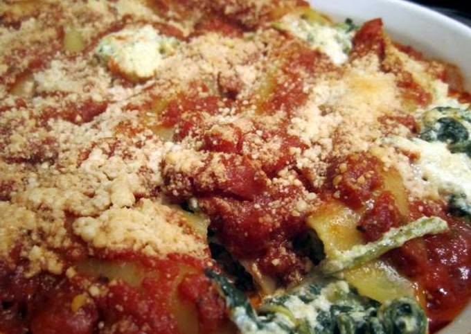 Recipe of Homemade Spinach &amp; Cheese Manicotti