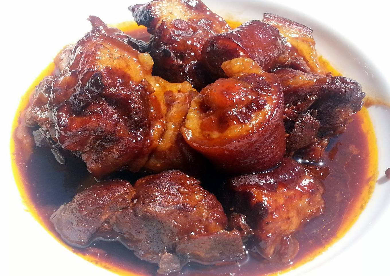Recipe of Homemade Pork Tail In BBQ Sauce