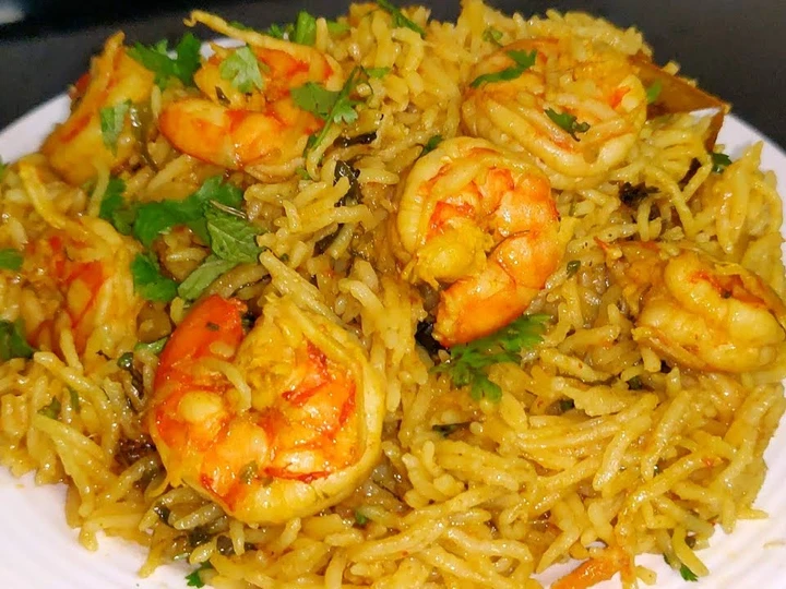 Easy Way Prepare Prawns pulao in pressure cooker in 15 minutes the Perfect Really delicious