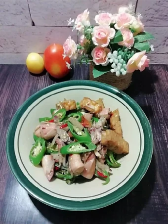 Cara Sederhana Menyiapkan Resep  564. Tumis Cumi Tempe Cabe Ijo yang Sempurna, Sempurna