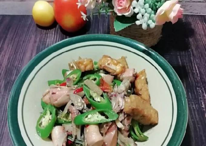 Resep 564. Tumis Cumi Tempe Cabe Ijo yang Bikin Ngiler