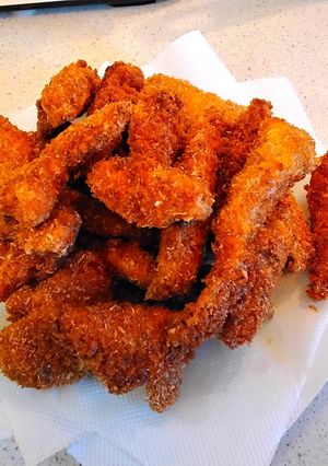 Csirkemell panko morzsás, kókuszos panírban recept fotója