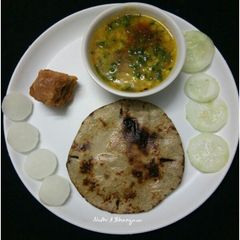 Bajra roti with mix dal A picture of Bajra roti with mix dal.