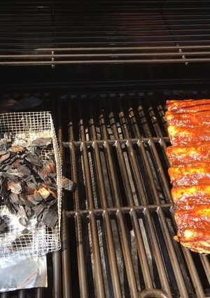 A picture of Smoked beef ribs on a gas bbq🇨🇦.