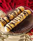 🫔Panqueques rellenos de manzana, pasas y crema, bañados con salsa de chocolate🫔 Canelones dulces