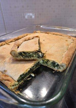 A picture of Spanakopita with Homemade Phyllo Dough.