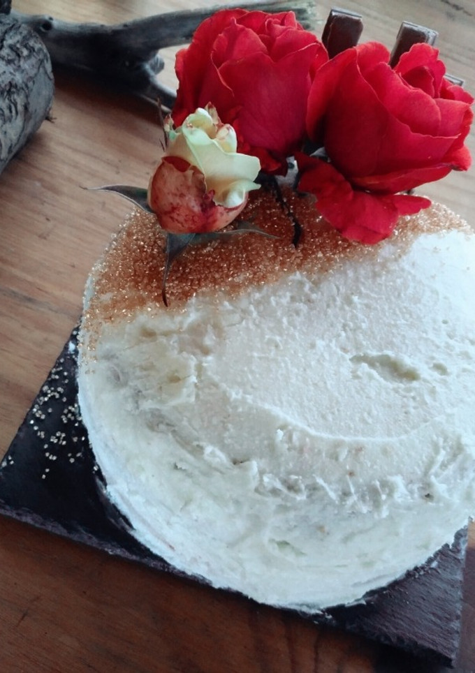 Una foto de Tarta con sabor a fresa