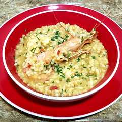 Una foto de Risotto de Langostinos