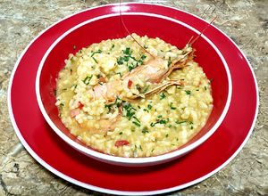 Una foto de Risotto de Langostinos