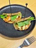 Mini Flatbreads with Truffle Gouda and Shrimp