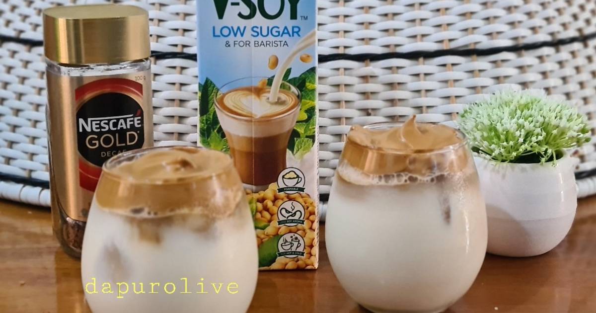 Resep Dalgona Coffee with Soya Milk oleh Dapur Olive Cookpad