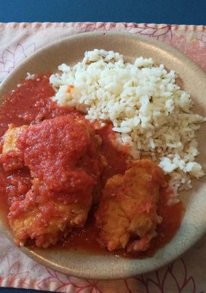 A picture of Chicken Patties in Tomato Sauce.