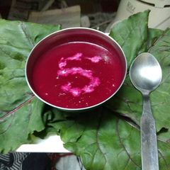 A picture of Winter soups Chukandar (beet root) soup.