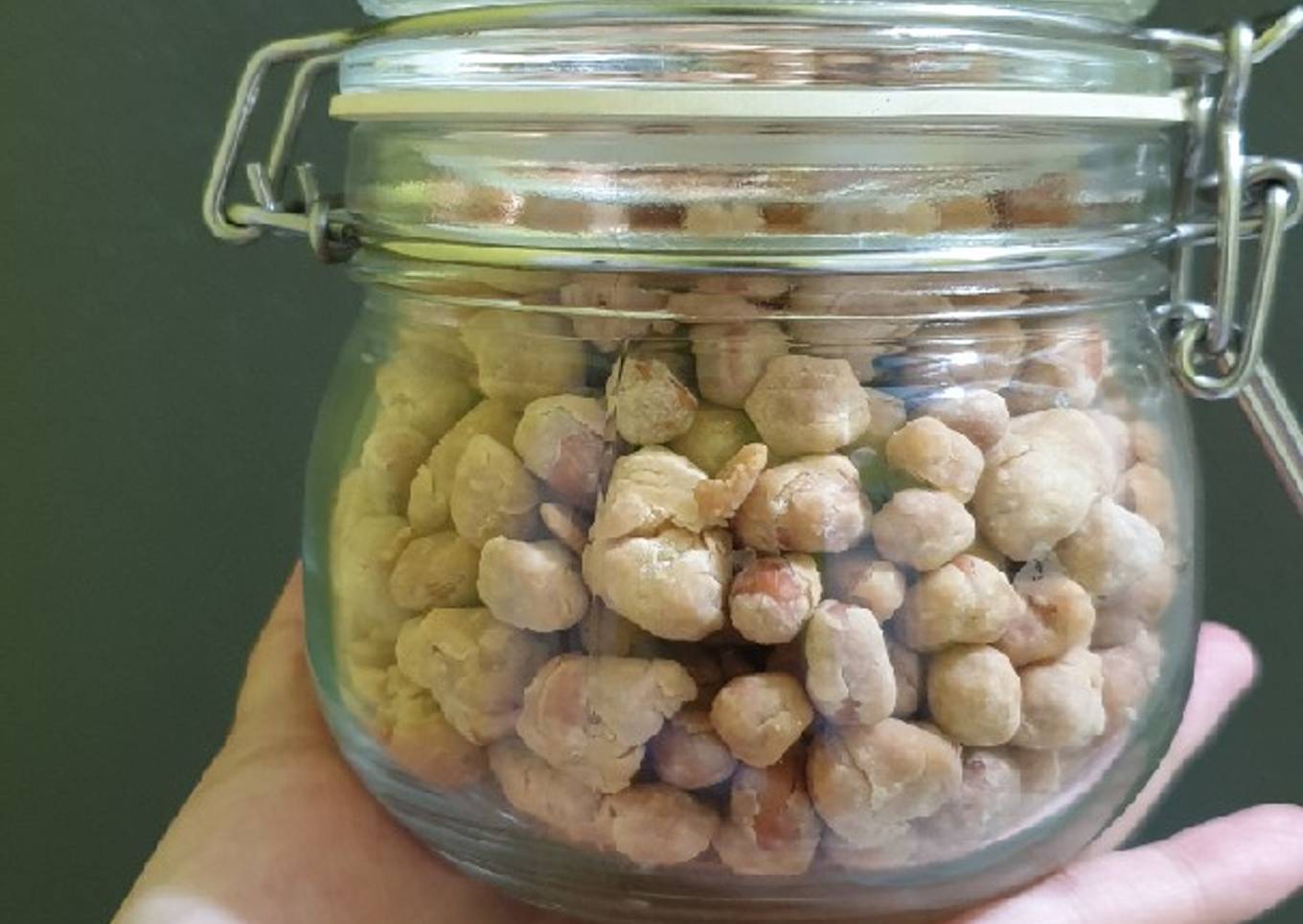 Kacang telur di goreng bukan di oven