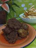 Rendang dengan Kelapa Sangrai Bumbu Alami (Masak Presto)