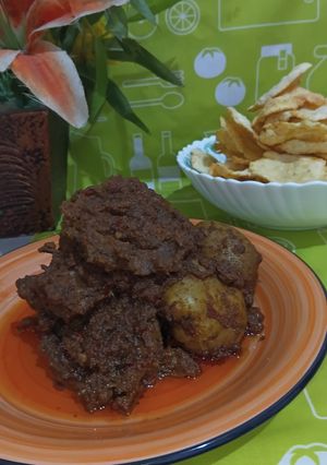 Foto resep Rendang dengan Kelapa Sangrai Bumbu Alami (Masak Presto)