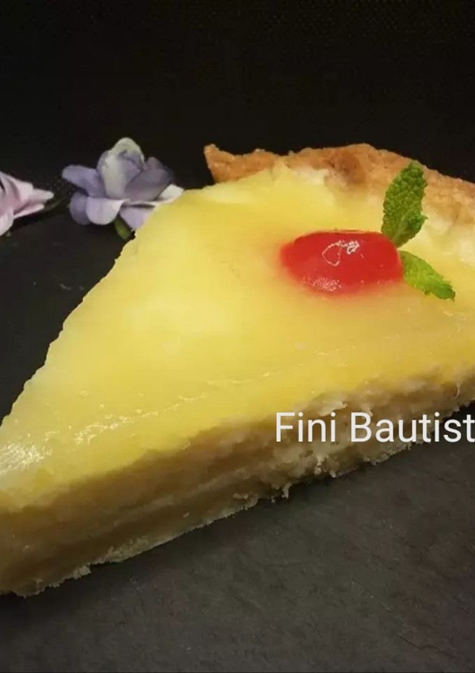 Una foto de Tarta con crema de coco y piña (masa quebrada)