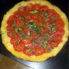 A picture of tomato tarte-tatin.