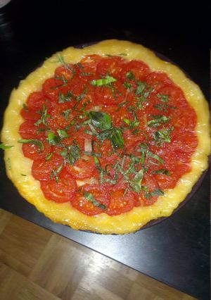 A picture of tomato tarte-tatin.