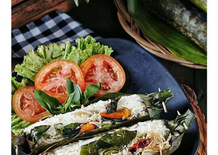 Nasi Bakar Teri Simple