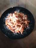 Macarrones boloñesa arrabiata mediterráneos