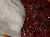 White moi moi with sauce
