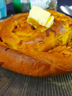 A picture of Pecan savory bread role.