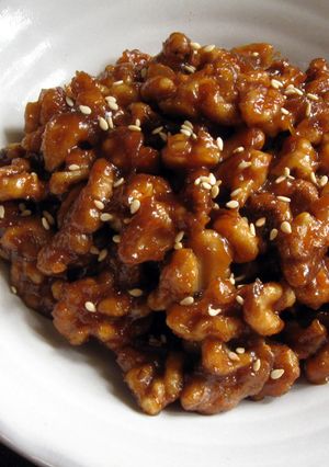A picture of Sweet Miso Walnuts.