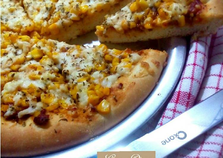 Corn Pizza / Pizza Jagung Kilatt iritt dengan keju Mozarella KW