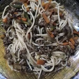 Chau fun con verduras y carne (pueden hacer solo verduras)