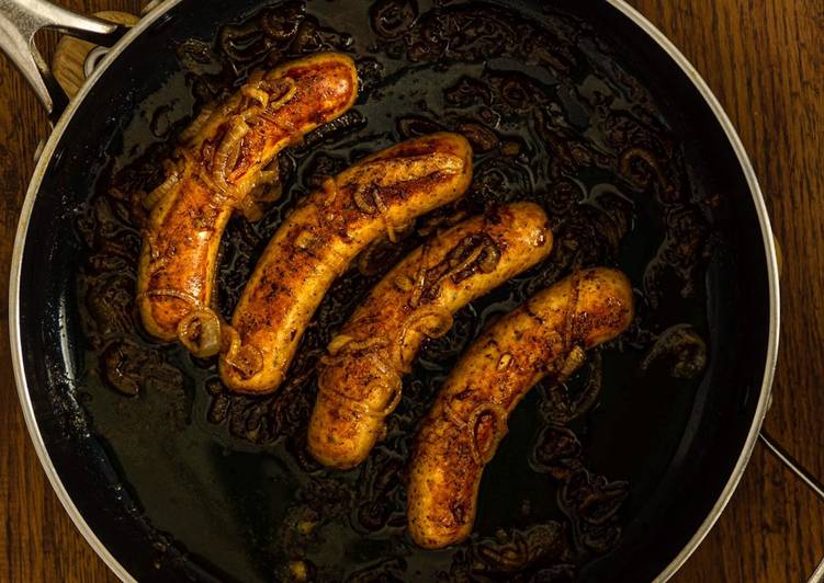 Recipe of Homemade Pan-Fried Beer and Onion Bratwurst