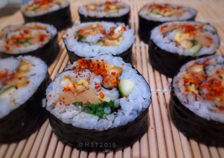 Bumbu Sushi nasi biru isi tempe penyet | Cara Bikin Sushi nasi biru isi tempe penyet Yang Sempurna