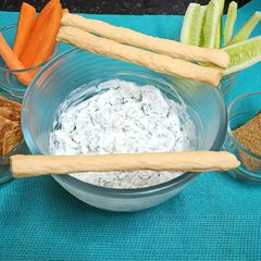 A picture of Hung Curd Vegetable Dip.