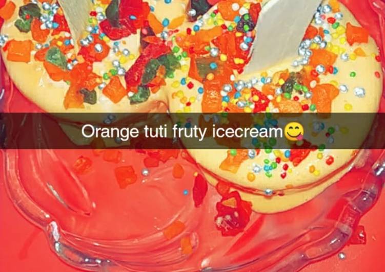 Orange tutti fruity ice cream