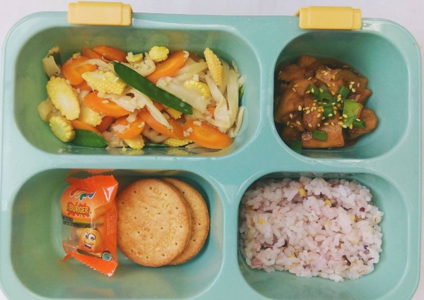 Ayam Teriyaki dan Cah Jamur Sayur