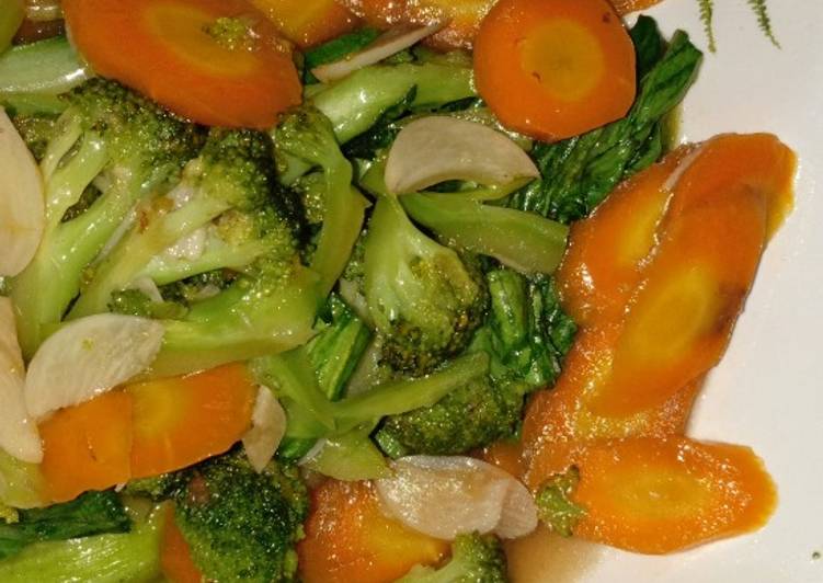 Resep Tumis brokoli, pokcoy, wortel Anti Gagal