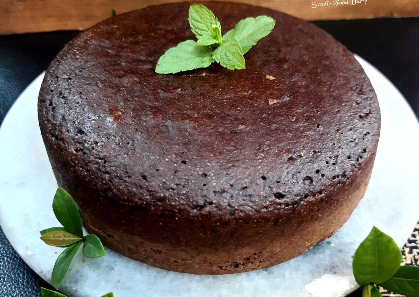 Eggless, Dark Chocolate Sponge Cake with Wheat flour